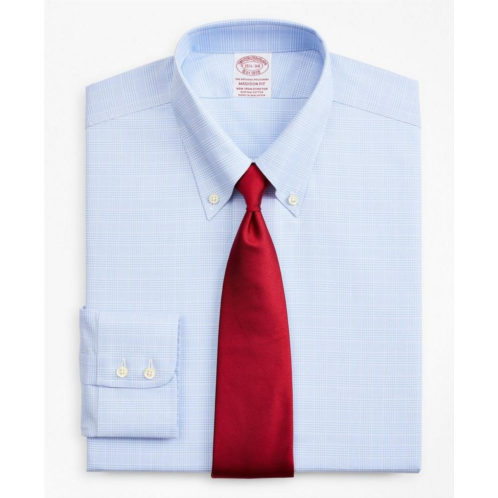 Brooksbrothers Stretch Madison Relaxed-Fit Dress Shirt, Non-Iron Royal Oxford Button-Down Collar Glen Plaid