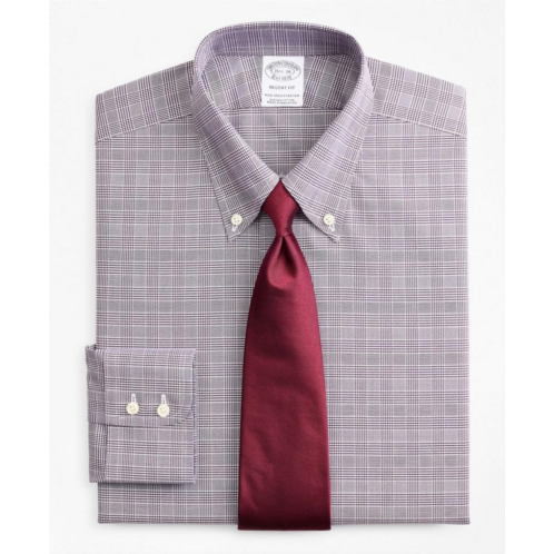 Brooksbrothers Stretch Regent Regular-Fit Dress Shirt, Non-Iron Royal Oxford Button-Down Collar Glen Plaid