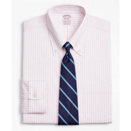 Brooksbrothers Stretch Madison Relaxed-Fit Dress Shirt, Non-Iron Twill Button-Down Collar Bold Stripe