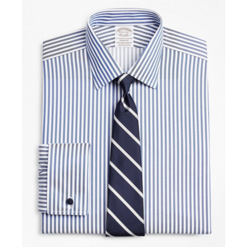 Brooksbrothers Stretch Soho Extra-Slim-Fit Dress Shirt, Non-Iron Twill Ainsley Collar French Cuff Bold Stripe