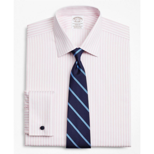 Brooksbrothers Stretch Soho Extra-Slim-Fit Dress Shirt, Non-Iron Twill Ainsley Collar French Cuff Bold Stripe