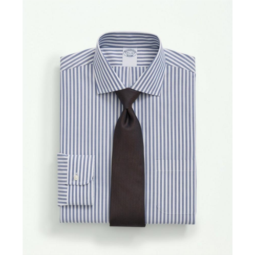 Brooksbrothers Stretch Supima Cotton Non-Iron Poplin English Spread Collar, Striped Dress Shirt