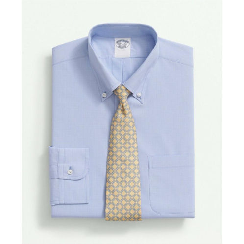 Brooksbrothers American-Made Cotton Broadcloth Button-Down Collar, Micro-Check Dress Shirt