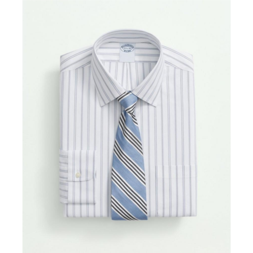 Brooksbrothers Stretch Supima Cotton Non-Iron Poplin Ainsley Collar, Striped Dress Shirt