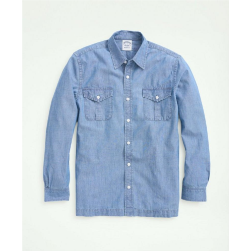 Brooksbrothers Relaxed Cotton Chambray Military Shirt