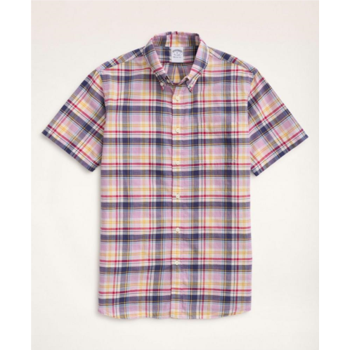 Brooksbrothers Regent Regular-Fit Sport Shirt, Short-Sleeve Madras