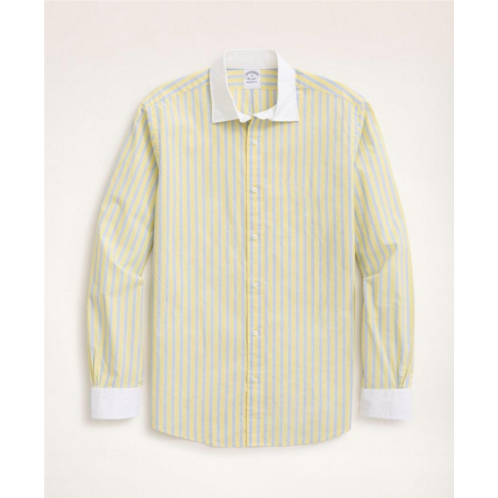 Brooksbrothers Regent Regular-Fit Sport Shirt, Poplin Contrast English Collar Stripe