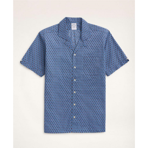 Brooksbrothers Regent Regular-Fit Camp Collar Poplin Short-Sleeve Shirt Foulard