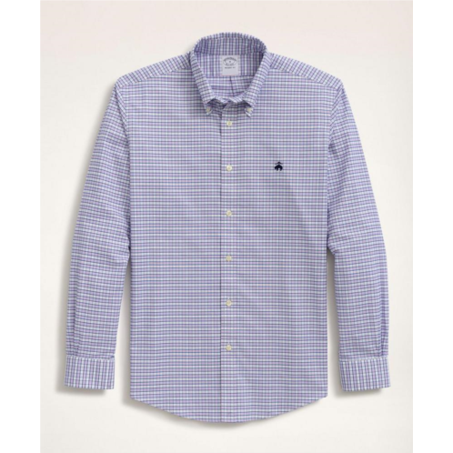 Brooksbrothers Stretch Regent Regular-Fit Sport Shirt, Non-Iron Mini-Check Oxford Button Down Collar