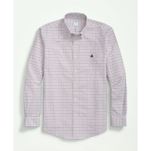 Brooksbrothers Stretch Cotton Non-Iron Oxford Polo Button Down Collar, Tattersall Shirt