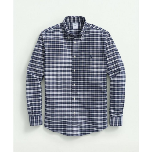Brooksbrothers Stretch Cotton Non-Iron Oxford Polo Button-Down Collar, Tartan Shirt