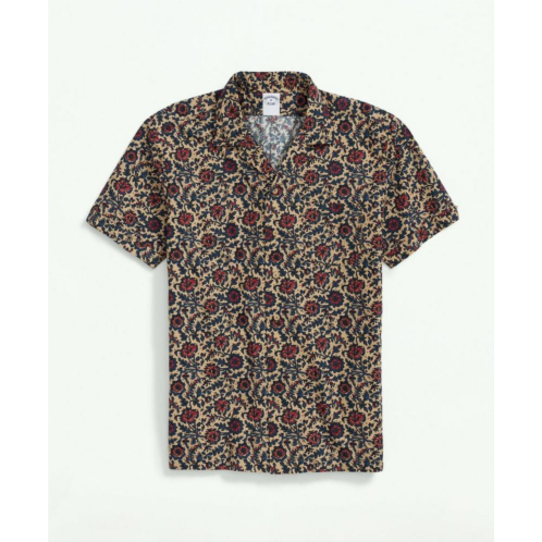 Brooksbrothers Cotton Short Sleeve Camp Collar Shirt In Batik-Inspired Floral Print