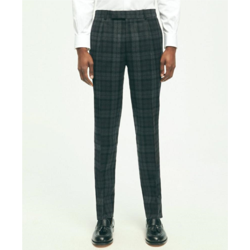 Brooksbrothers Slim Fit Stretch Wool Checked Dress Pants