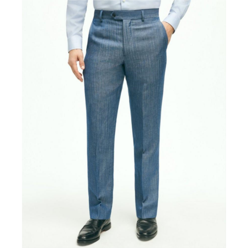 Brooksbrothers Regent Fit Wool Linen Herringbone Suit Pants