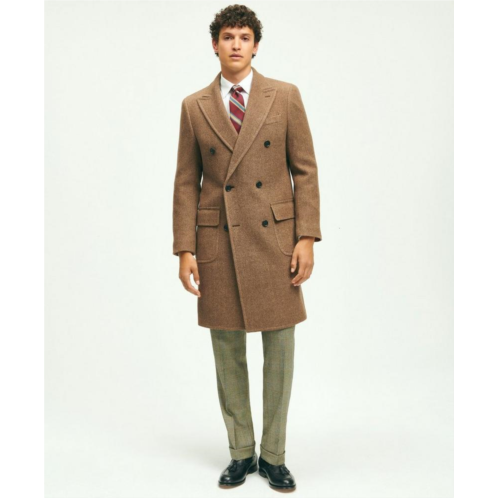 Brooksbrothers Wool Blend Double-Faced Double Breasted Herringbone Overcoat