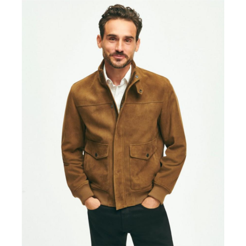 Brooksbrothers Perforated Suede Bomber Jacket