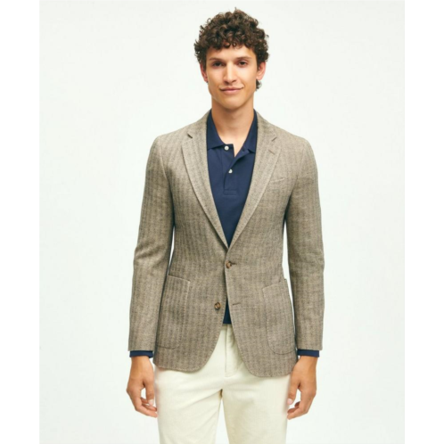 Brooksbrothers Classic Fit Cotton-Wool Blend Knit Herringbone Sport Coat