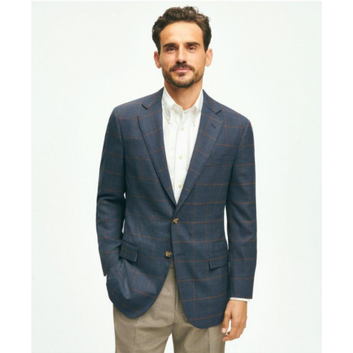 Brooksbrothers Traditional Fit Stretch Wool Hopsack Windowpane Sport Coat