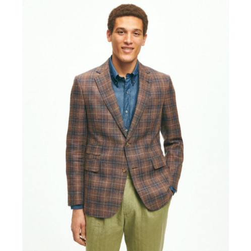 Brooksbrothers Slim Fit Plaid Hopsack Sport Coat in Linen-Wool Blend