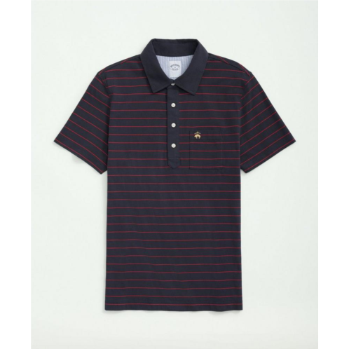 Brooksbrothers Peached Cotton Striped Vintage Polo Shirt