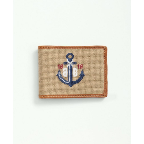 Brooksbrothers Smathers & Branson Cotton Needlepoint Anchor Wallet