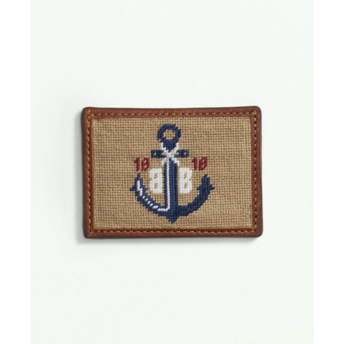 Brooksbrothers Smathers & Branson Cotton Needlepoint Anchor Card Case