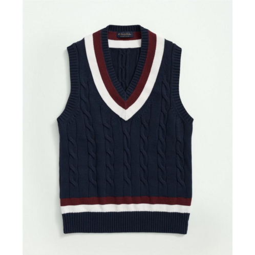 Brooksbrothers Vintage-Inspired Tennis V-Neck Vest in Supima Cotton