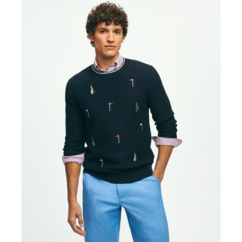 Brooksbrothers Embroidered Golf Sweater in Egyptian Cotton