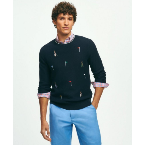 Brooksbrothers Embroidered Golf Sweater in Supima Cotton