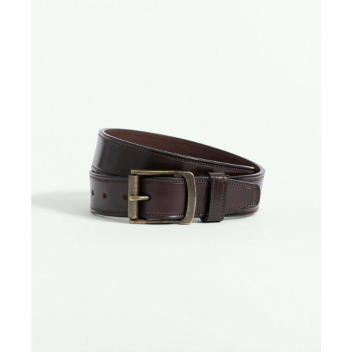 Brooksbrothers Leather Belt with Brass Buckle