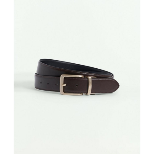 Brooksbrothers Cuttable Reversible Leather Belt With Changeable Gold-Tone & Silver-Tone Buckles