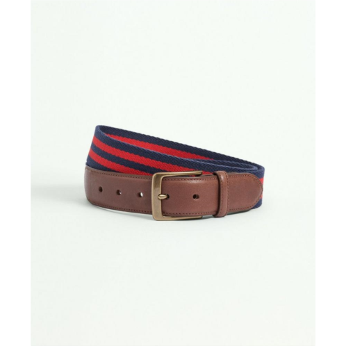 Brooksbrothers Webbed Cotton Belt With Brass-Tone Buckle