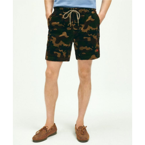 Brooksbrothers Stretch Cotton Camouflage Drawstring Friday 8-Wale Corduroy Shorts