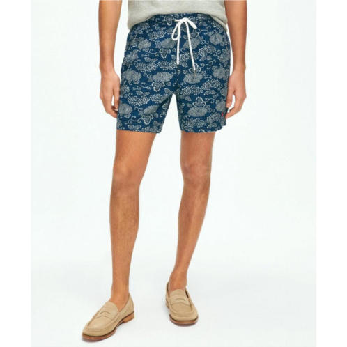 Brooksbrothers 6 Linen-Cotton Floral Printed Friday Shorts