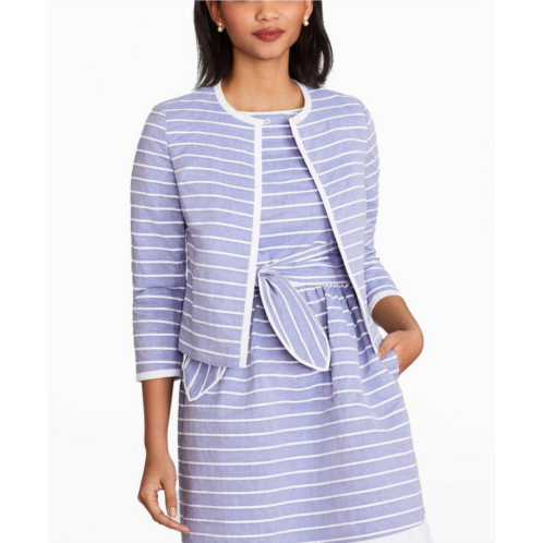 Brooksbrothers Striped Cotton Dobby Cropped Jacket