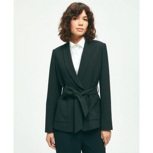 Brooksbrothers Fine Twill Crepe Belted Jacket