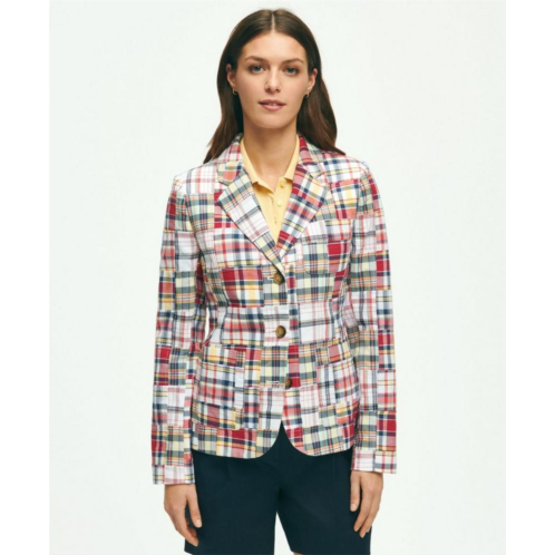 Brooksbrothers Relaxed Madras Patchwork Jacket In Cotton