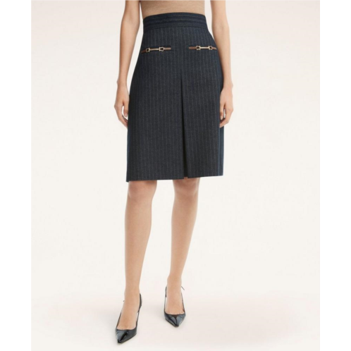 Brooksbrothers Cotton Pleated A-Line Skirt