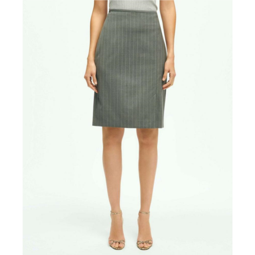 Brooksbrothers Pinstripe Pencil Skirt in Wool Blend