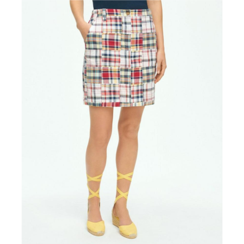 Brooksbrothers Madras Patchwork Pencil Skirt In Cotton