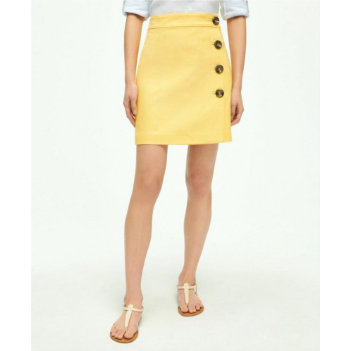 Brooksbrothers A-Line Wrap Skirt In Basketwoven Cotton