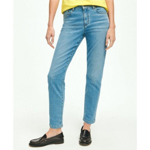 Brooksbrothers Stretch Cotton Slim-Straight Cropped Denim Jeans
