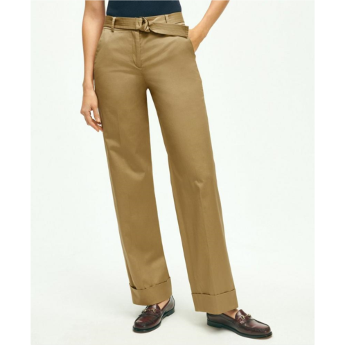Brooksbrothers Stretch Cotton Twill Belted Pants