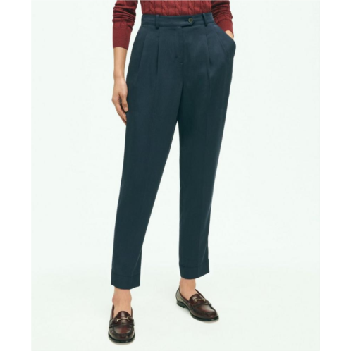 Brooksbrothers Slim Pleat-Front Cropped Pants