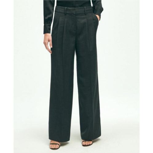 Brooksbrothers Wool Cashmere Wide Leg Trousers