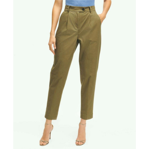 Brooksbrothers Cotton Canvas Tapered Pleat Pants