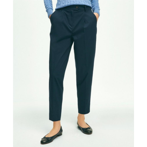 Brooksbrothers Cotton Canvas Tapered Pleat Pants