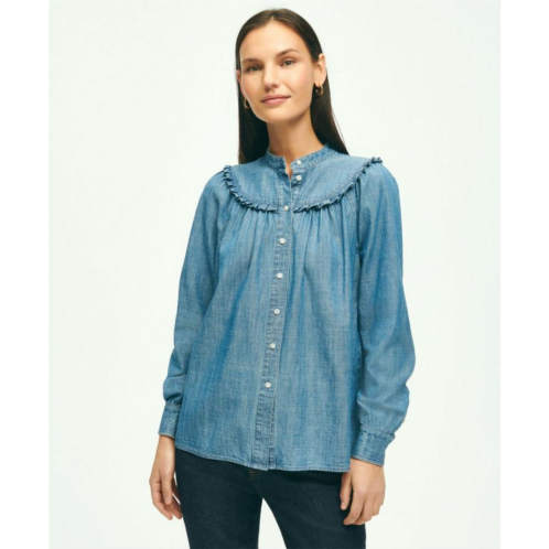 Brooksbrothers Long Sleeve Chambray Blouse