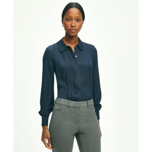 Brooksbrothers Silk Georgette Pleated Chiffon Blouse