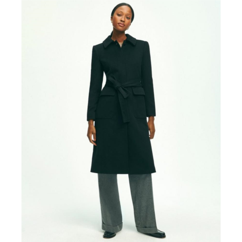 Brooksbrothers Brushed Wool Twill Wrap Coat